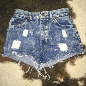 Denim high waisted shorts
